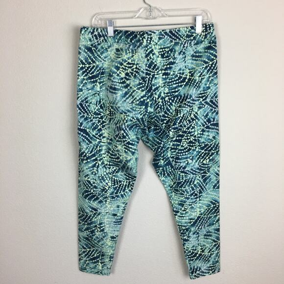 Soft Surroundings Green Print Pull On Pants Petite Large - Picture 4 of 8